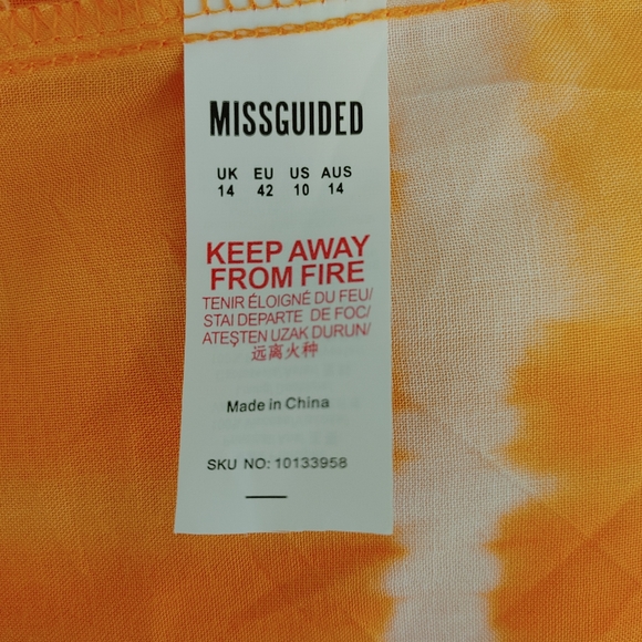 MISSGUIDED TIE DYE KIMONO, TANGERINE/MULTI 10 - Picture 11 of 11